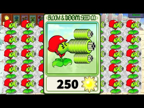 Plants vs Zombies Mod Gatling Pea Xmas vs All ZomBotany 2! WIN The Game!
