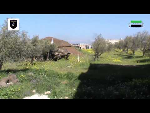 استهداف معاقل النظام في حاجز الكسارة في بلدة سملين بالدبابة من قبل لواء الأول مهام خاصة