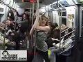 SEXY POLE DANCE GIRLS in NYC SUBWAY 