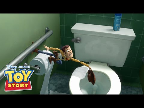 Woody escapa en una cometa | Toy Story 3 | Disney Junior Oficial