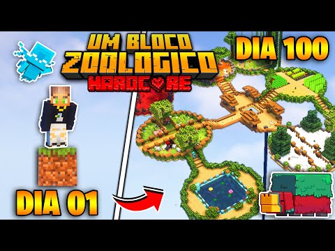 SOBREVIVI 100 DIAS UM BLOCO CONSTRUINDO UM ZOOLÓGICO HARDCORE - O FILME