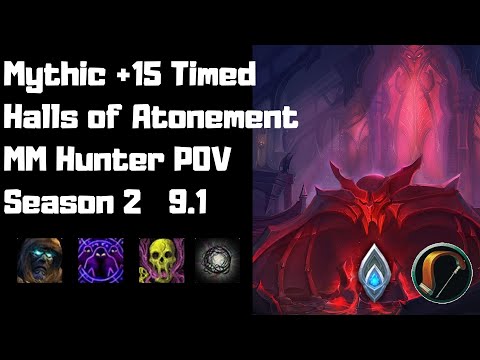 M+15 Halls of Atonement Timed (2 More KSM!) | Kyrian MM Hunter POV | World of Warcraft 9.1