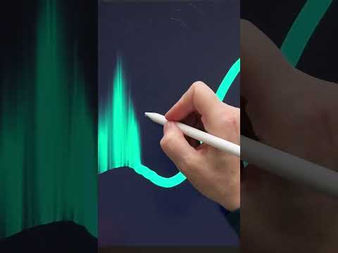 How to draw Northern lights inside Procreate - Easy Beginner Tutorial  #procreatetutorial #procreate