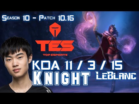 TES Knight LEBLANC vs FIZZ Mid - Patch 10.16 KR Ranked