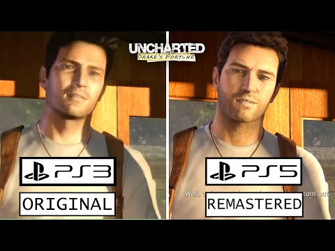 Uncharted Drake's Fortune Original PS3 VS Remaster PS5 Graphics Comparison Gameplay/ PS3 VS PS5