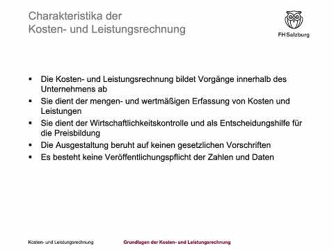 Kosten- und Leistungsrechnung – Theorie: Grundlagen der Kosten  und Leistungsrechnung