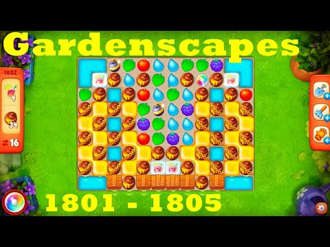 Gardenscapes Level 1801 - 1805 HD Walkthrough | 3 - match game | gameplay | android | ios | pc | app