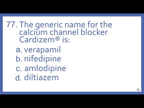 Top 200 Drugs PTCB Practice Test Question - generic name for calcium channel blocker Cardizem is