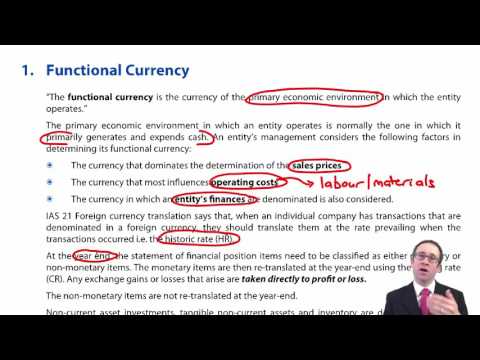 CIMA F2 Functional currency