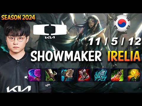 DK ShowMaker IRELIA vs SYNDRA Mid - Patch 14.24 KR Ranked | lolrec
