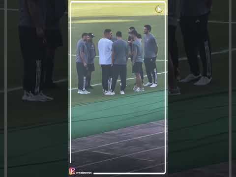سعد سمير يستقبل لاعبي الأهلي في ستاد المقاولون قبل مواجهة سيراميكا