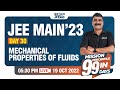 JEE Main 2023 Mechanical Properties Of Fluids Day 30 Mission 99 Xylem JEEnius