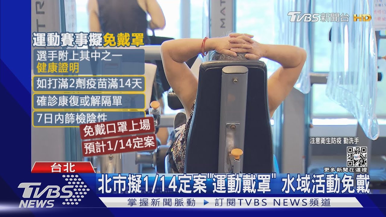 最快1/15實施!北市擬室內外運動「全程戴口罩」 水域活動則免