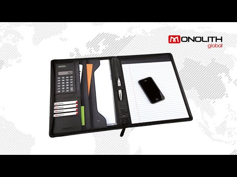 Ντοσιέ Συνεδρίου Monolith 2914 Με Φερμουάρ & Αριθμομηχανή Μαύρο