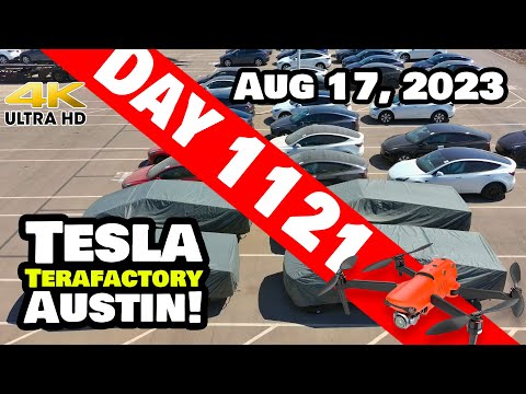 CYBERTRUCKS STARTING TO FLOW AT GIGA TEXAS! - Tesla Gigafactory Austin 4K  Day 1121 - 8/17/23 -Tesla