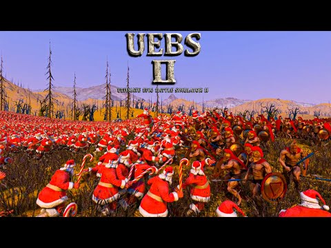 19000 Santas VS 19860 Spartans . Ultimate Epic Battle Simulator 2.  UEBS 2