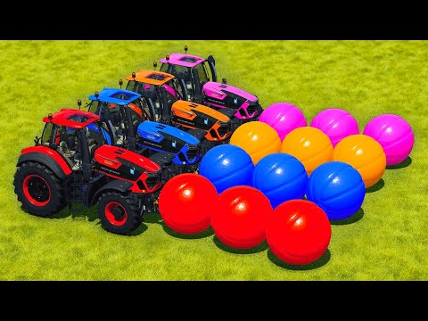 DEUTZ FAHR TRACTORS vs COLORED BASKETBALLS - Farming Simulator 2022