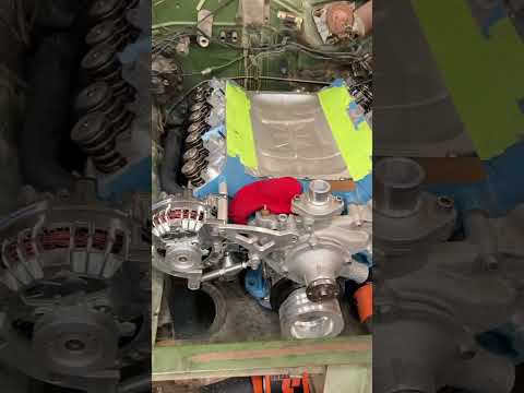 Green Goblin Charger is close to going fast! #mopar #engine #bigblock #440