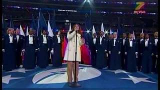 Lea Michele singing America The Beautiful at the Super Bowl XLV