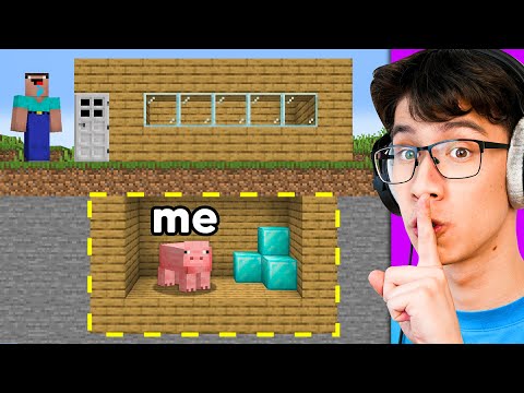 How Long Can I Hide in a Noob's Base Disguised as a Mob? - Gameplay, Kingdom Kids Zone, Minecraft - EYstreem