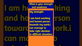 Download lagu Most asked interview question what is your strength and weakness?|Interview#Shorts#interview mp3