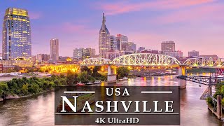 Nashville Tennessee Nightlife 🇺🇸 [4K HD] Drone - Nashville Tour USA, Vlog