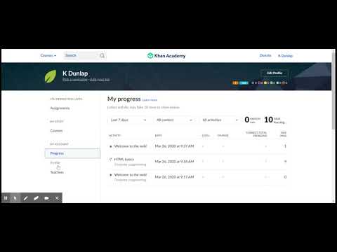 Khan Academy Dashboard