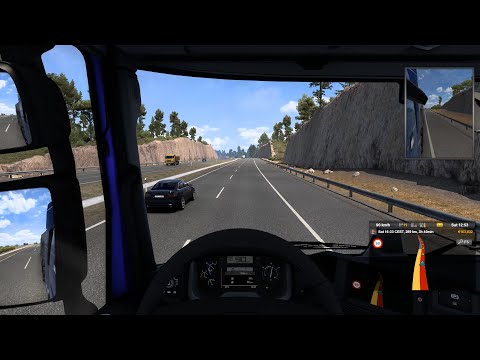 Euro Truck Simulator 2 . Iberia DLC . Barcelona - Zaragoza - Burgos - A Coruña . Distance : 1117 km.