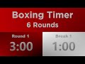 Boxing Timer 🔴 6 Rounds x 3 minute with + 1 minute Breaks 🥊 Training Timer 🥊 (No Music)