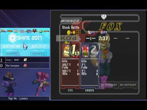 Shine 2017 SSBM - CLG.SFAT (Fox) vs. The SWOOPER (Samus) - Melee Top 96 LR1