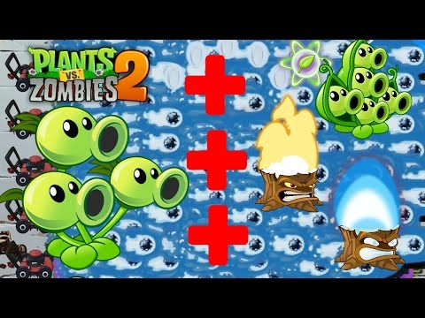 Plants vs Zombies 2 Epic Hack : Ultimate Power Up - Threepeater vs All Gargantuars  Part 2