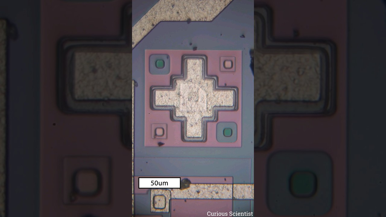 Inside of an SFC 2301 #opamp #electronics #microscope #microchip