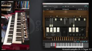 Video thumbnail for B-5 Organ V2 vs Real Organ and leslie 122 by Acousticsamples by Acoustic Samples