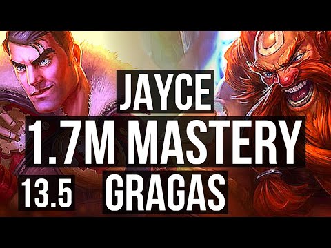 JAYCE vs GRAGAS (TOP) | Quadra, 1100+ games, 1.7M mastery, Legendary | KR Grandmaster | 13.5