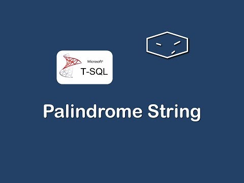 palindrome string in t sql