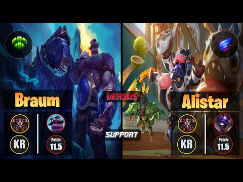 GrandMaster BRAUM [Guardian] (Support) VS  ALISTAR - Grandmaster KR Patch 11.5