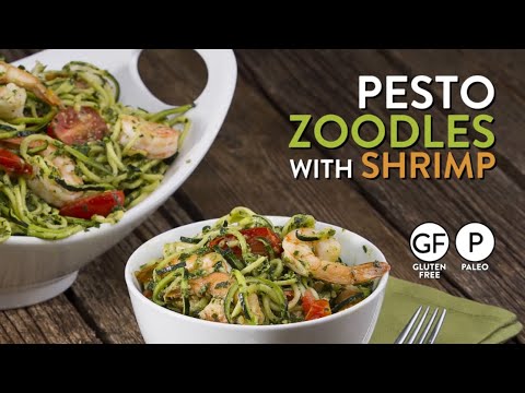 Pesto Zoodles with Shrimp