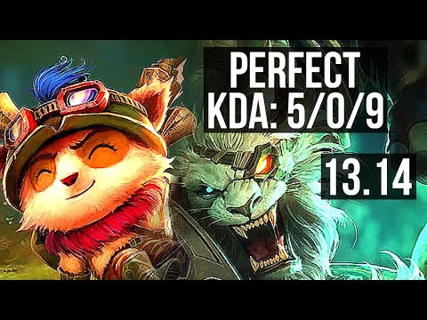 TEEMO vs RENGAR (TOP) | 5/0/9, 2.8M mastery, 1600+ games, Rank 7 Teemo | NA Challenger | 13.14