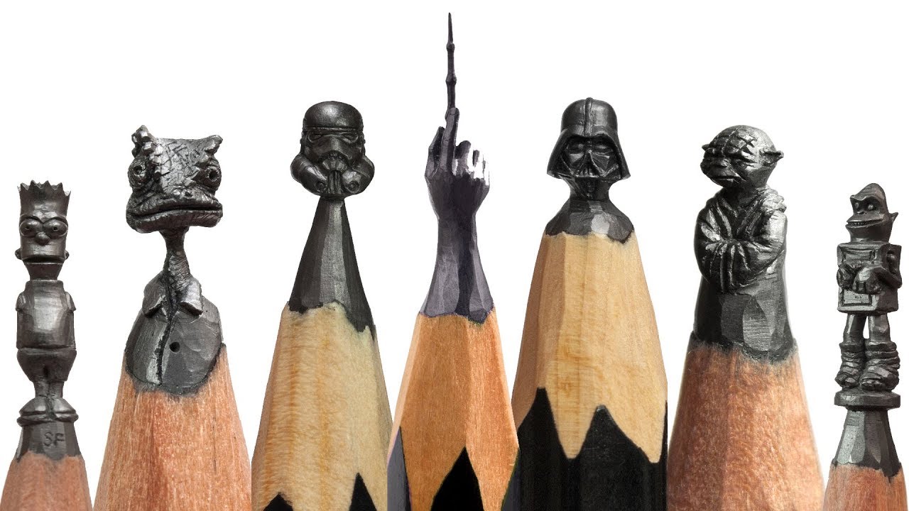 Miniature Sculptures on Pencil by Salavat Fidai - video 3