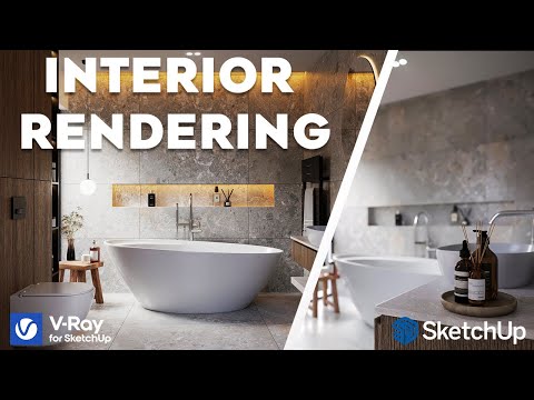 Create Interior Visualization in V-Ray for SketchUp | Bathroom Rendering Tutorial. From Zero to Hero