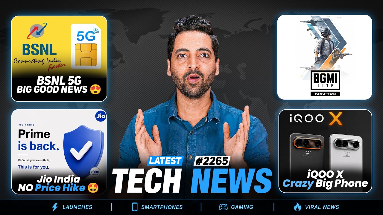 BSNL 5G Launch🤯,Jio Prime Recharge😍,BGMI Lite India,iQOO X 15,000 mAh,Airpods With Camera