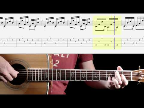 'Andantino' - F. Carulli. Simple classical guitar piece with score and TAB
