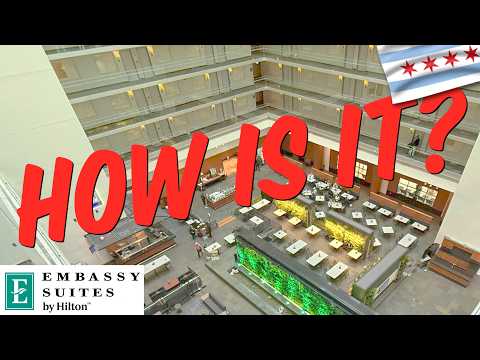 Chicago Ep.3: Embassy Suites by Hilton Chicago Downtown Magnificent Mile - full room and hotel tour