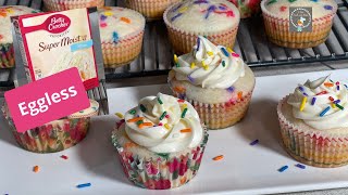 How to make Quick and Easy Eggless Cupcakes from a Boxed Cake mix - No Egg replacer