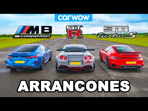 Porsche 911 Turbo v BMW M8 v Nissan GT-R: ARRANCONES