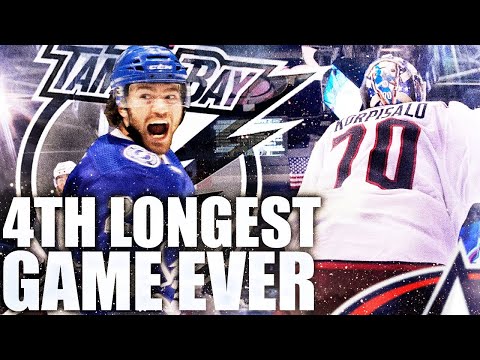 THEY PLAYED THE 4TH LONGEST PLAYOFF GAME EVER: Blue Jackets, Lightning Game 1 (Korpisalo 85 Saves)