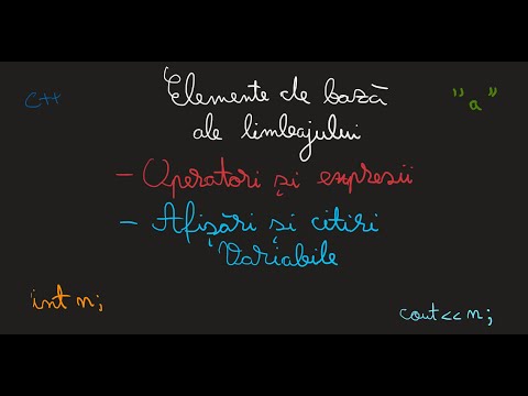 Elemente de baza ale limbajului | Operatori si expresii | Afisari si citiri | Variabile [C++]