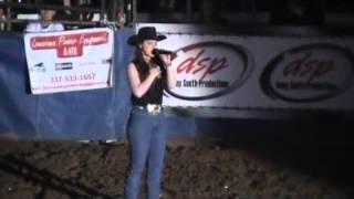 Katelyn Johnson Sings National Anthem At- Southwest La, 75th Annual Rodeo At Burton Col,