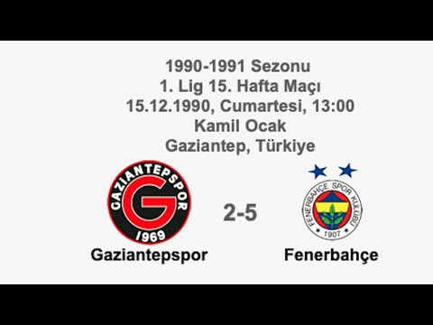 Gaziantepspor 2-5 Fenerbahçe 15.12.1990 - 1990-1991 Turkish 1st League Matchday 15