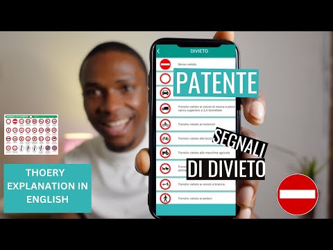 SEGNALI DI DIVIETO - PATENTE B - ENGLISH THEORY